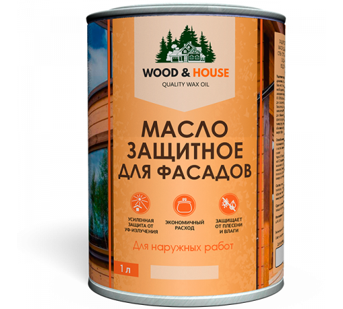 Купить МАСЛО ЗАЩИТНОЕ ДЛЯ ФАСАДОВ WOOD & HOUSE в Ноябрьске, Ямало-Ненецкий автономный округ